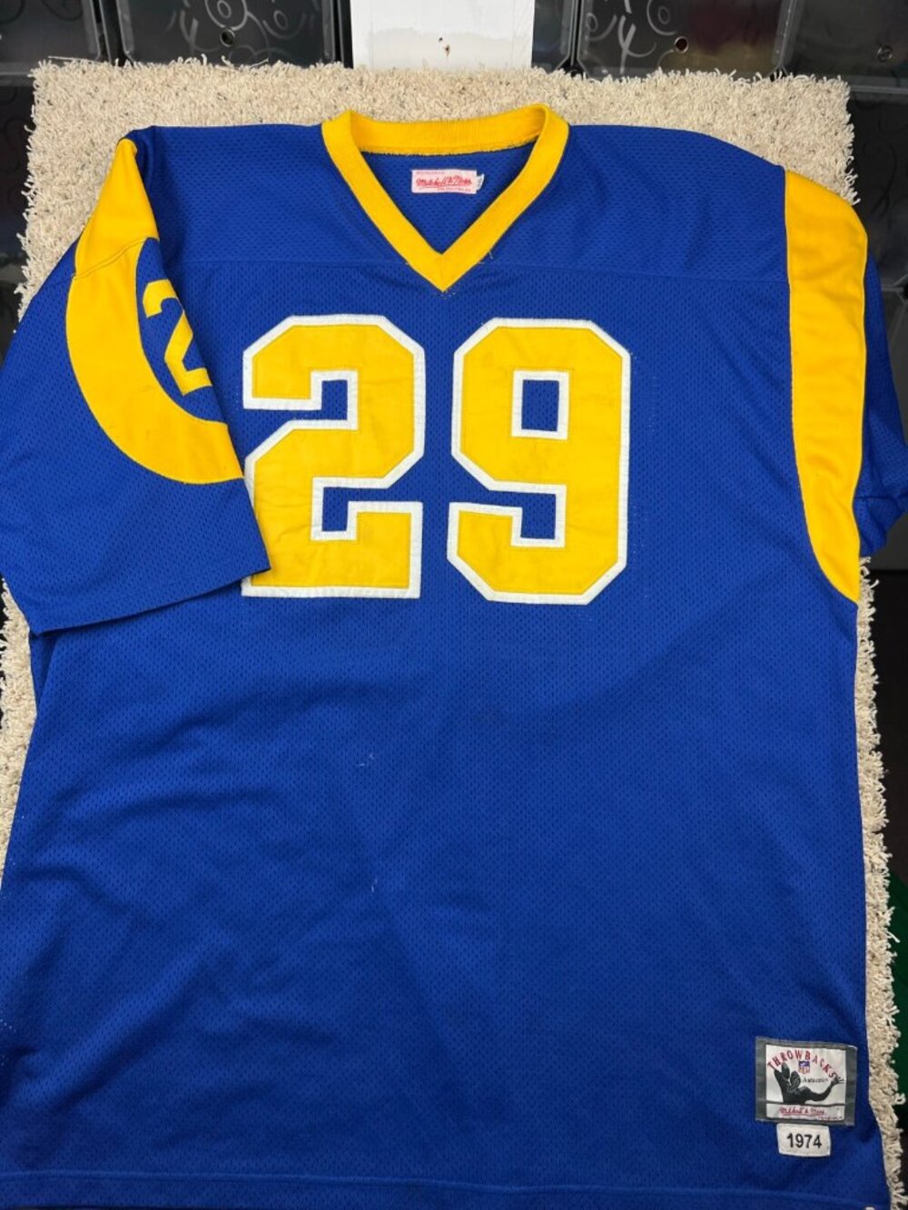 Harold Jackson 1974 Los Angeles Rams #29 Mitchell & Ness Blue Jersey Size 56